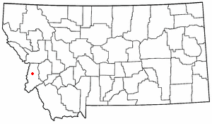 Location of the Bitterroot Valley within Montana.