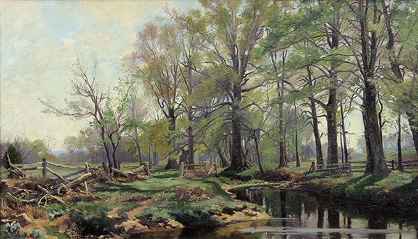 "Spring" by Hugh Bolton Jones, depicting the Rahway River