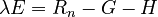  \lambda E = R_n - G - H \,\!