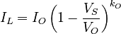 I_L = I_O \left ( 1 - \frac{V_S}{V_O} \right )^{k_O}