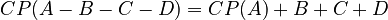 CP(A-B-C-D) = CP(A) + B + C + D