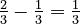 \tfrac23 - \tfrac13 = \tfrac13