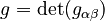 g=\det(g_{\alpha\beta})