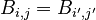 B_{i, j} = B_{i', j'}