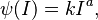 \psi(I) = k I ^a,