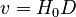 v = H_0D