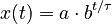 {\displaystyle x(t)=a\cdot b^{t/\tau}}