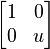 
    \begin{bmatrix}
    1 & 0 \\
    0 & u \\
    \end{bmatrix}
    