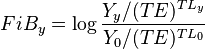  FiB_y=\log\frac{Y_y/(TE)^{TL_y}}{Y_0/(TE)^{TL_0}} 