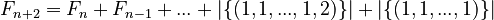 F_{n+2} = F_n + F_{n-1} + ... + |\{(1,1,...,1,2)\}| + |\{(1,1,...,1)\}|