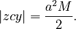 |zcy| = \frac{a^2 M}2.