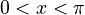0<x<\pi