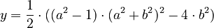 y=\frac{1}{2}\cdot((a^2-1)\cdot(a^2+b^2)^2-4\cdot b^2)