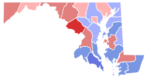 1966 Maryland gubernatorial election results map by county