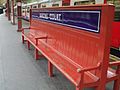 Barons Court stn bench