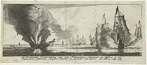 Battaille Gondelour 1783 gravure hollandaise imaginaire 1783
