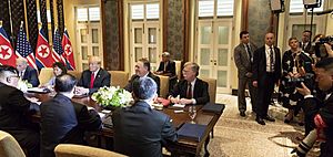 Bilateral meeting with respective delegations during the DPRK–USA Singapore Summit (3)