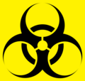 Biohazard symbol (black and yellow)