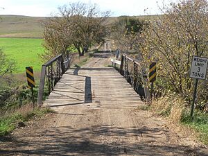 Choteau Creek 311 St bridge from E 3 sign