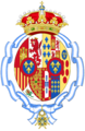 Coat of arms of Maria Mercedes of Bourbon-Two Sicilies, Countess of Barcelona after her husband renounce as Pretender to the Spanish Throne