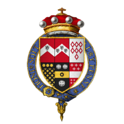 Coat of arms of Sir George Brooke, 9th Baron Cobham, KG
