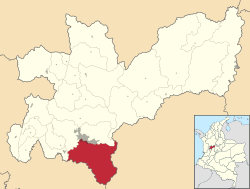 Location of the municipality and town of Villamaría, Caldas in the Caldas Department of Colombia.
