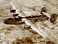 Consolidated-Vultee B-24 Liberator heavy bomber over the Deccan plateau in the early 1950s