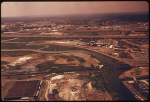 DESTRUCTION OF WETLANDS ON THE ARTHUR KILL WATERWAY IN NEW JERSEY. LANDS ADJACENT TO THE BIGHT, RIVERS FLOWING INTO... - NARA - 555754