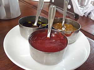 Different ketchup in a plate 122425