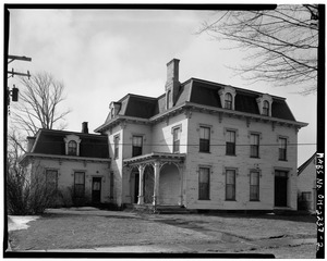 EXTERIOR, VIEW FROM NORTHEAST, CLOSE-UP - Benjamin Wade House, 22 Jefferson Street, Jefferson, Ashtabula County, OH HABS OHIO,4-JEF,3-2.tif