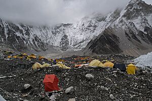 Everest Base Camp on a Stormy Day