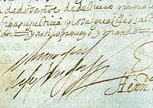 Firma y rúbrica de Juan de Borja y Armendia