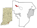 Floyd County Indiana Incorporated and Unincorporated areas Greenville Highlighted 1829844