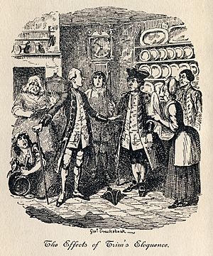 George Cruikshank - Tristram Shandy, Plate I. The Effects of Trim's Eloquence