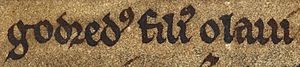 Guðrøðr Óláfsson (British Library MS Cotton Julius A VII, folio 36r)