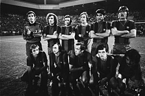 Halve finale Uefa-cup PSV tegen Barcelona 3-0, elftal Barcelona, Bestanddeelnr 929-6484