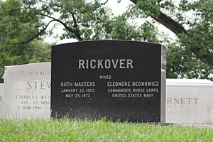 Headstone of Admiral Hyman G. Rickover, Arlington National Cemetery, Memorial Day, 2017