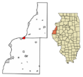 Henderson County Illinois Incorporated and Unincorporated areas Dallas City Highlighted