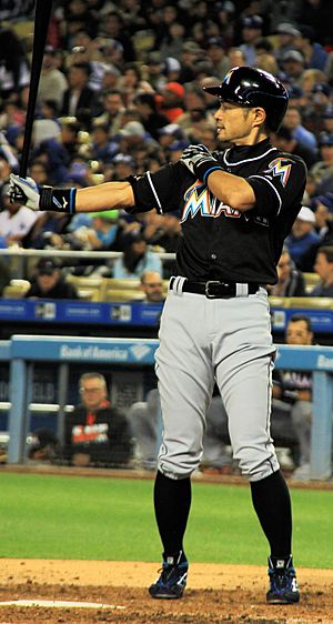 Ichiro Suzuki signature batting stance 2016