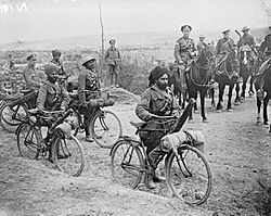 Indian bicycle troops Somme 1916 IWM Q 3983.jpg