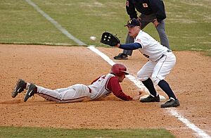 Indiana vs Navy, Baseball pick-off attempt