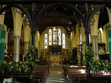 Interior St Mary's Priory church Monmouth