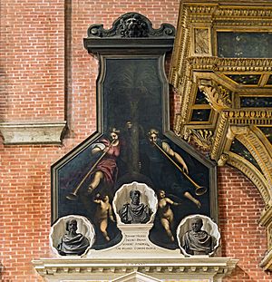 Interior of Santi Giovanni e Paolo (Venice) - Monument to Palma il Giovane, Palma il Vecchio and Titian