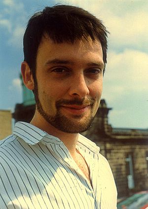 John A. Peacock, cosmologist, at the Royal Observatory Edinburgh in 1989 (enhanced contrast).jpg