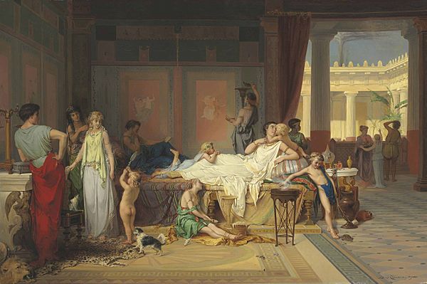 Joseph Coomans - The Last Hour of Pompeii - The House of the Poet