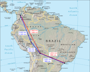 LaMia Flight 2933 route map