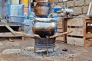 Making of local porridge called koko