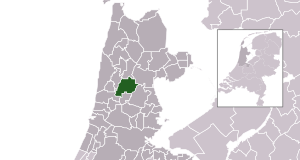 Highlighted position of Schermer in a municipal map of North Holland