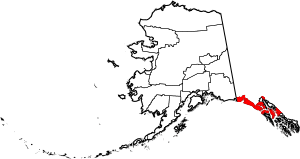 Map of Alaska highlighting Skagway-Yakutat-Angoon Census Area