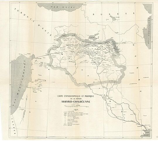 Map of Assyria Paris Peace Conference 1919